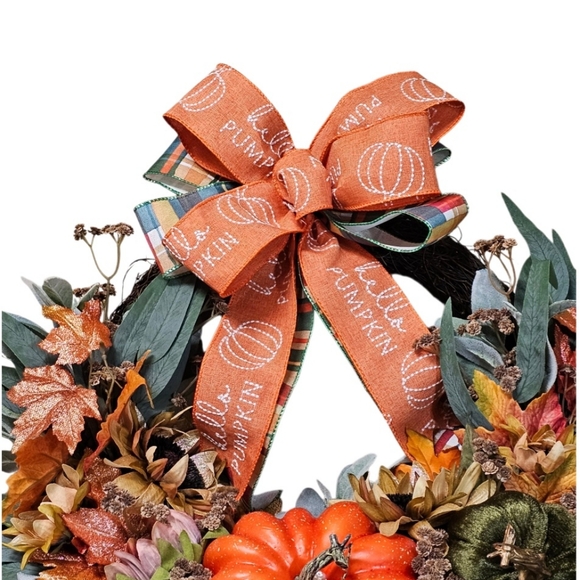 Hello Pumpkin fall wreath - Picture 6 of 9